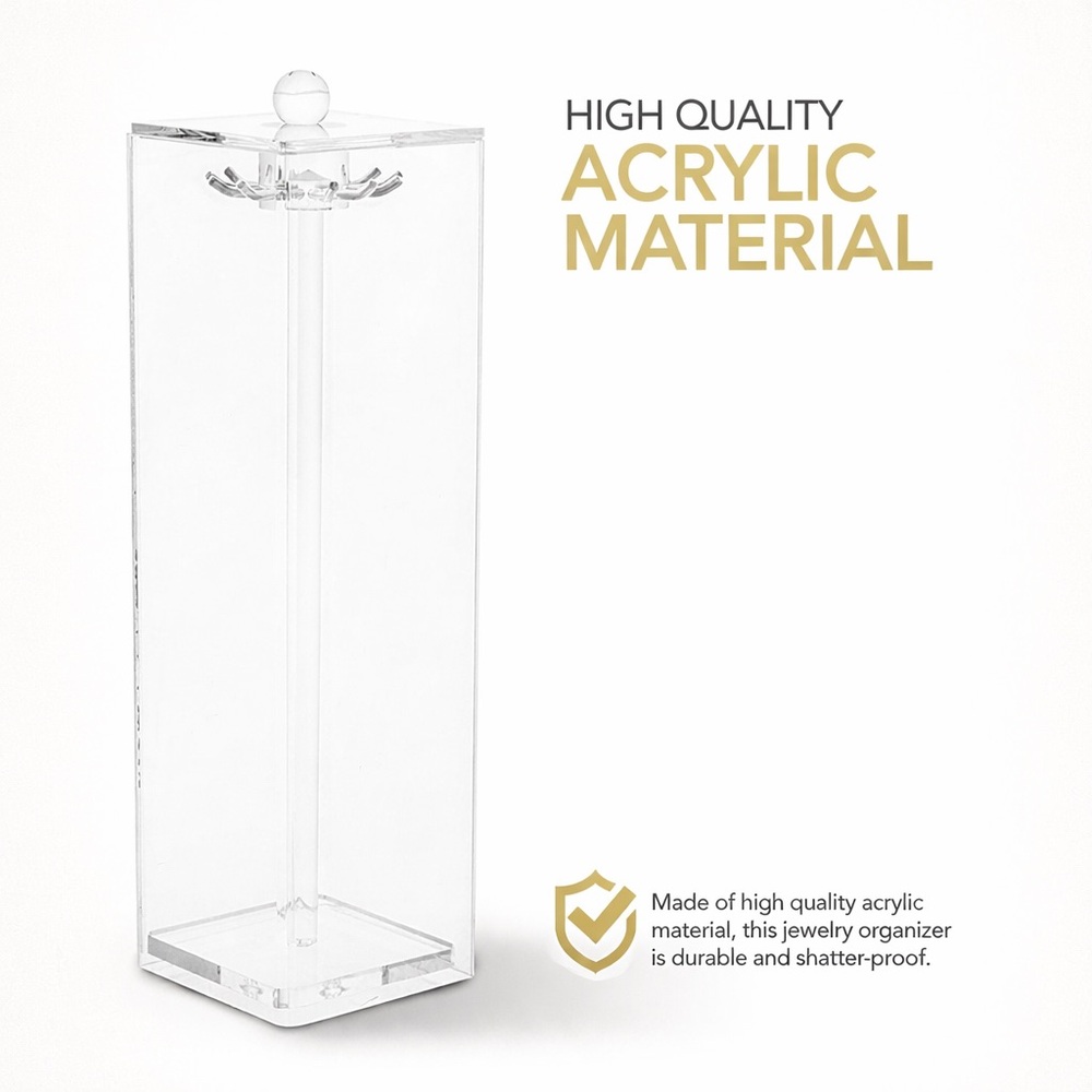 Clear Acrylic Jewelry Organizer for Necklaces | Minimalist Modern Design - Picture 5 of 8